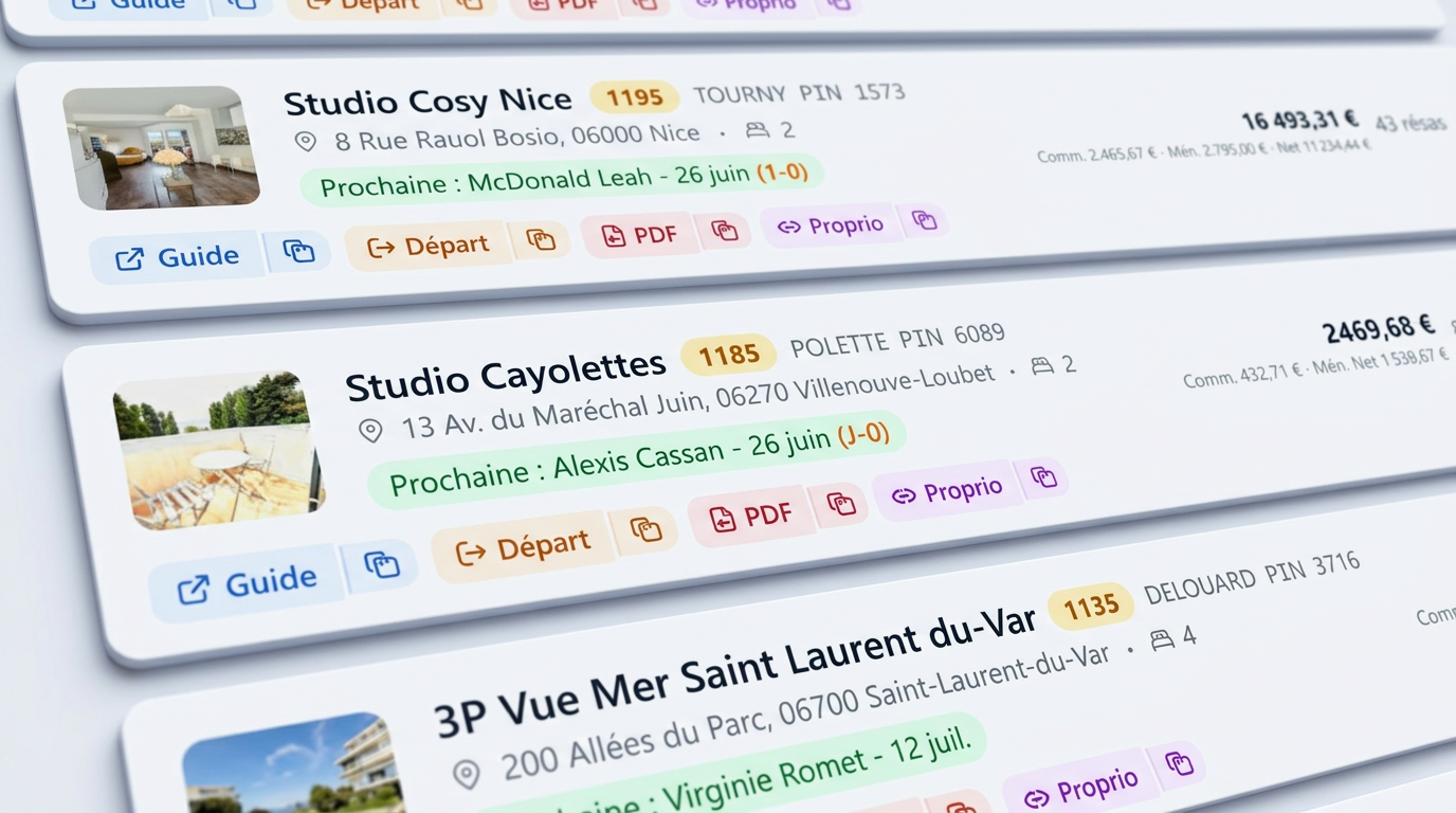 BusinessHub — tableau de bord des locations